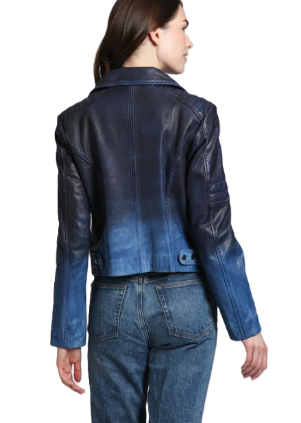 11 Uptown Dip Dyed Lamb Leather Moto Jacket