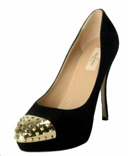 Valentino Garavani Rockstud Suede High Heel Platform Shoe