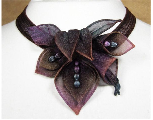 Sarah Cavender Wide Mesh Orchid & Teal Necklace