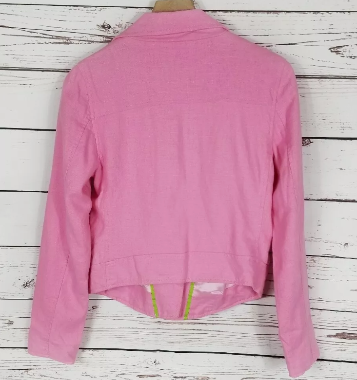 Thumbnail: Sanctuary Pink Linen Moto Jacket