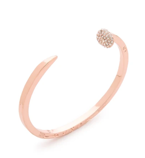Giles & Brother Skinny Pave Railroad Spike Rose Gold Cuff