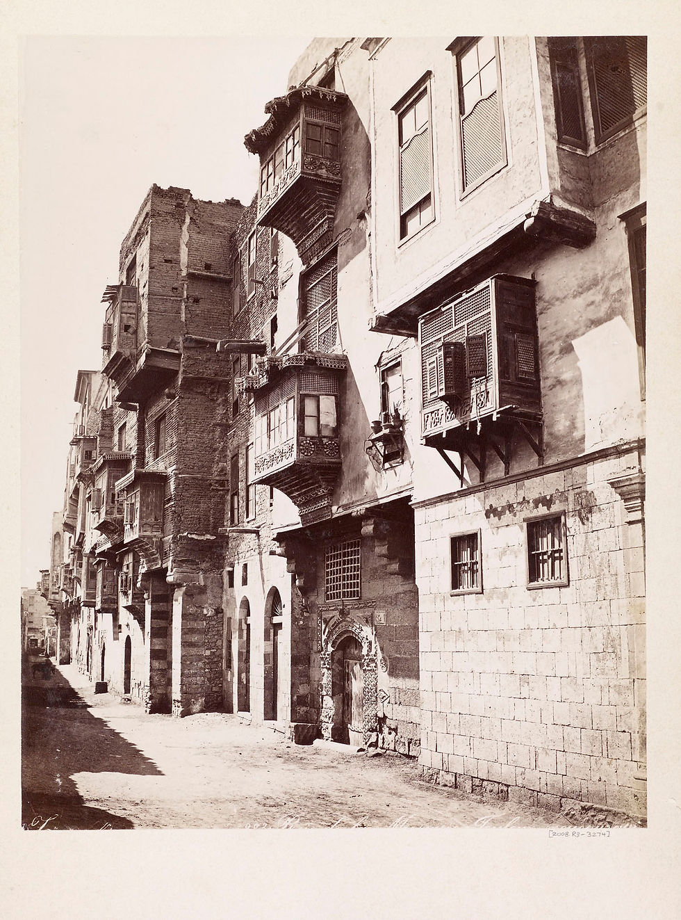 cairo street view .egyptian windows. Egyptian architecture