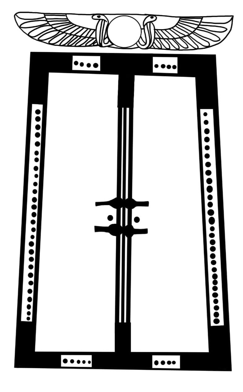 Egyptian architecture Door Ancient Egypt,Egyptian door with a winged disc on the top