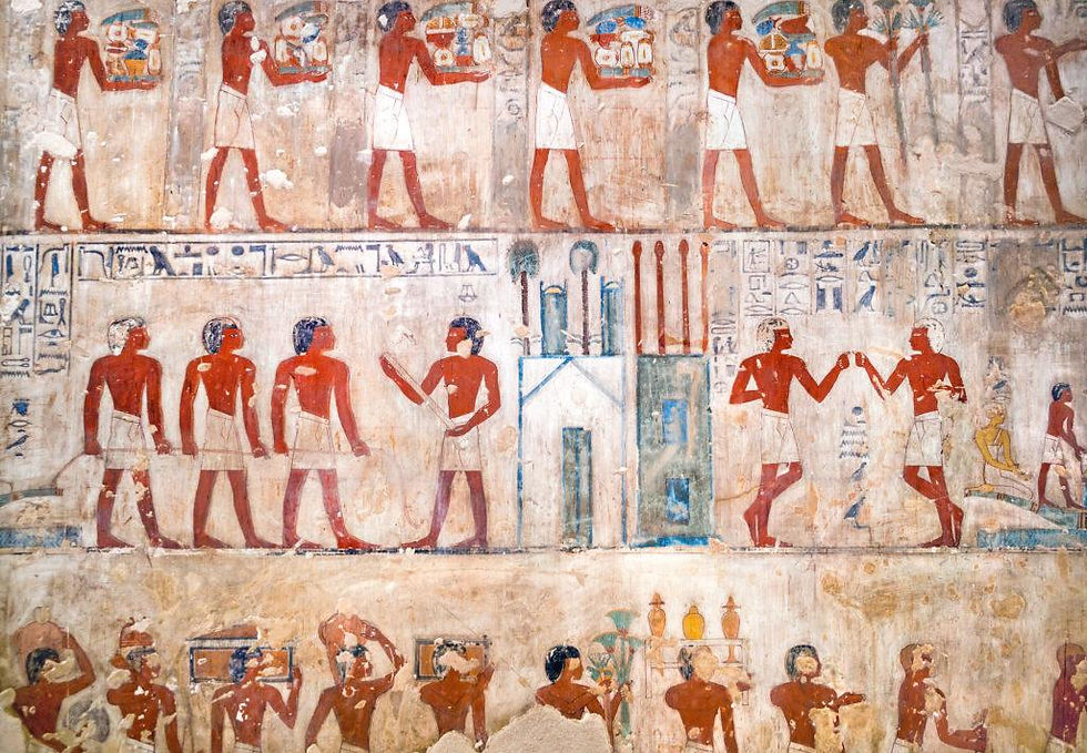 Egyptian Garden. Egyptian Architecture.Hieroglyphics