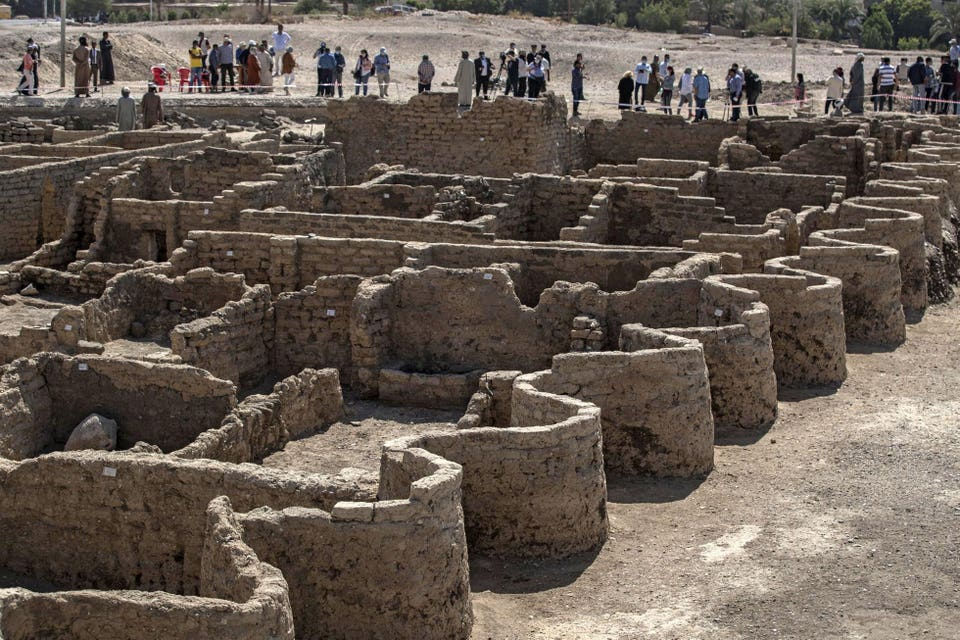 waved walls from a city in ancient Egypt