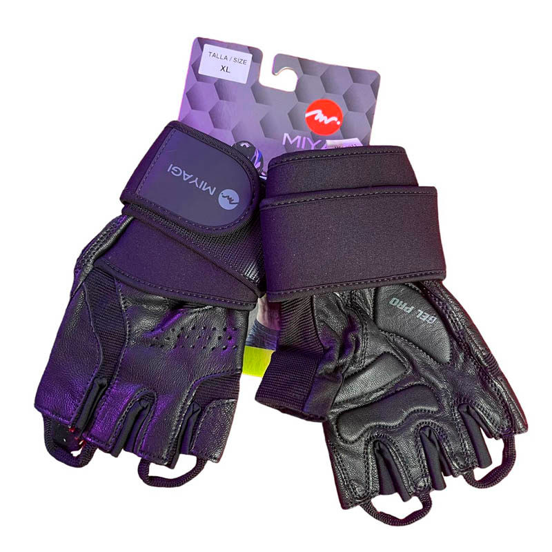 Guantes Cuero Muñequera M168811-Neg Miyagi