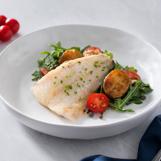 Poached Blue Cod with Crispy Potatoes