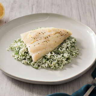 Lemon Pepper Baked Cod with Herbed Rice