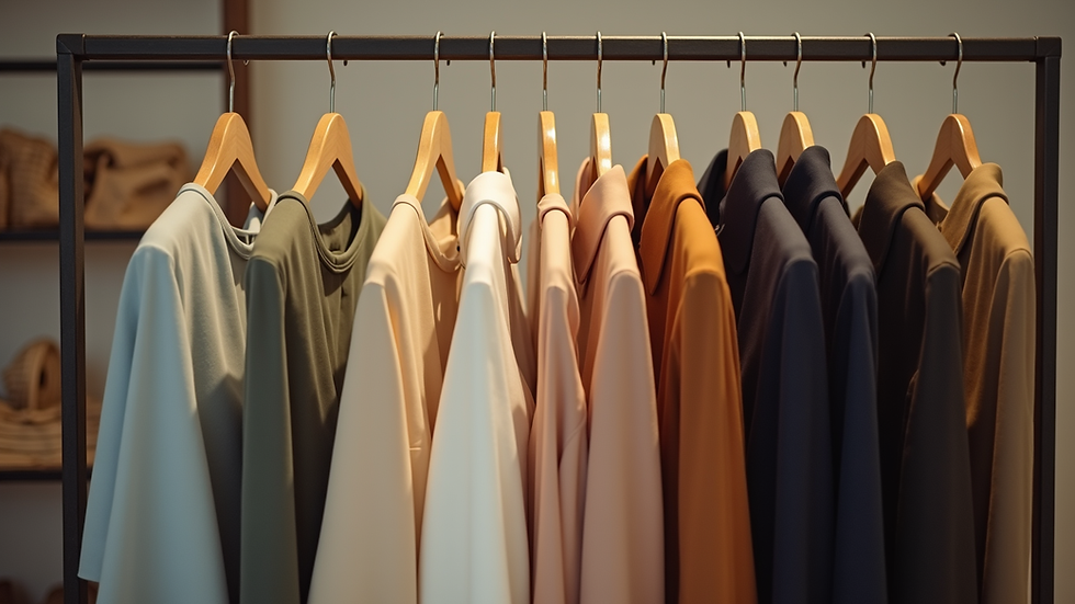 Eye-level view of a stylish dress hanging on a rack