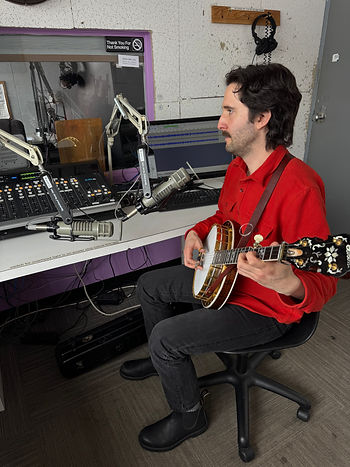 Max Wareham in WESU studio B.