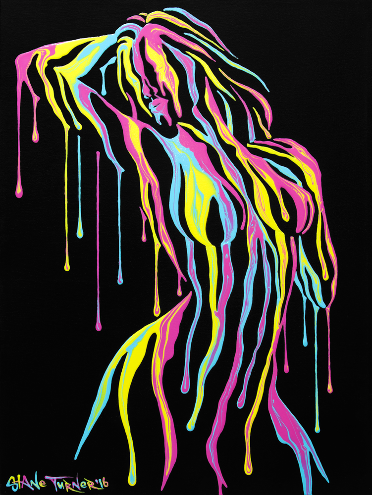 Psychameleon 7.0 acrylic neon painting by Shane Turner