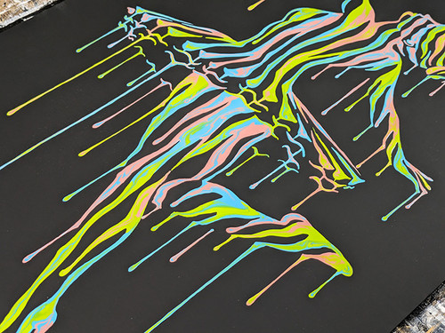 アート・デザイン・音楽 Per Maning Music In Motion 8.0 ' Hand Painted Screenprint | Shane Turner Art
