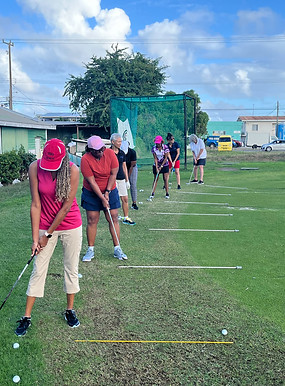 At the golf range
