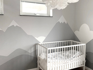 Wall painting in kids room.