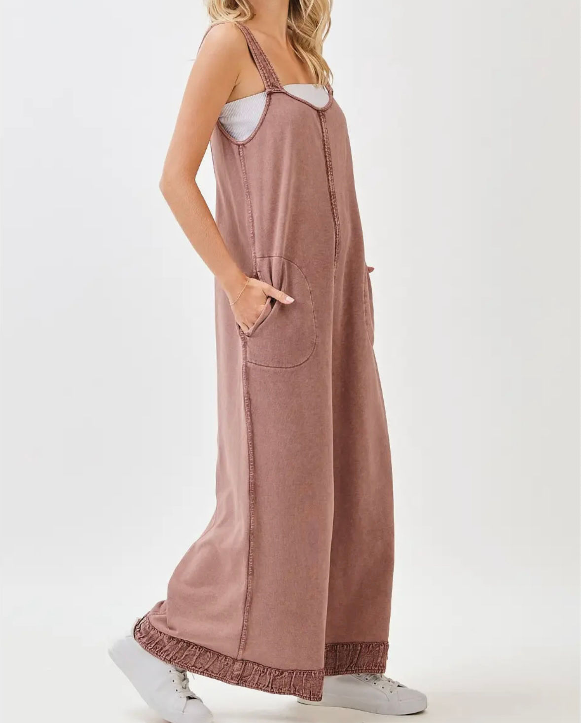 Brianna’s Brick Mineral Washed Bib Overalls