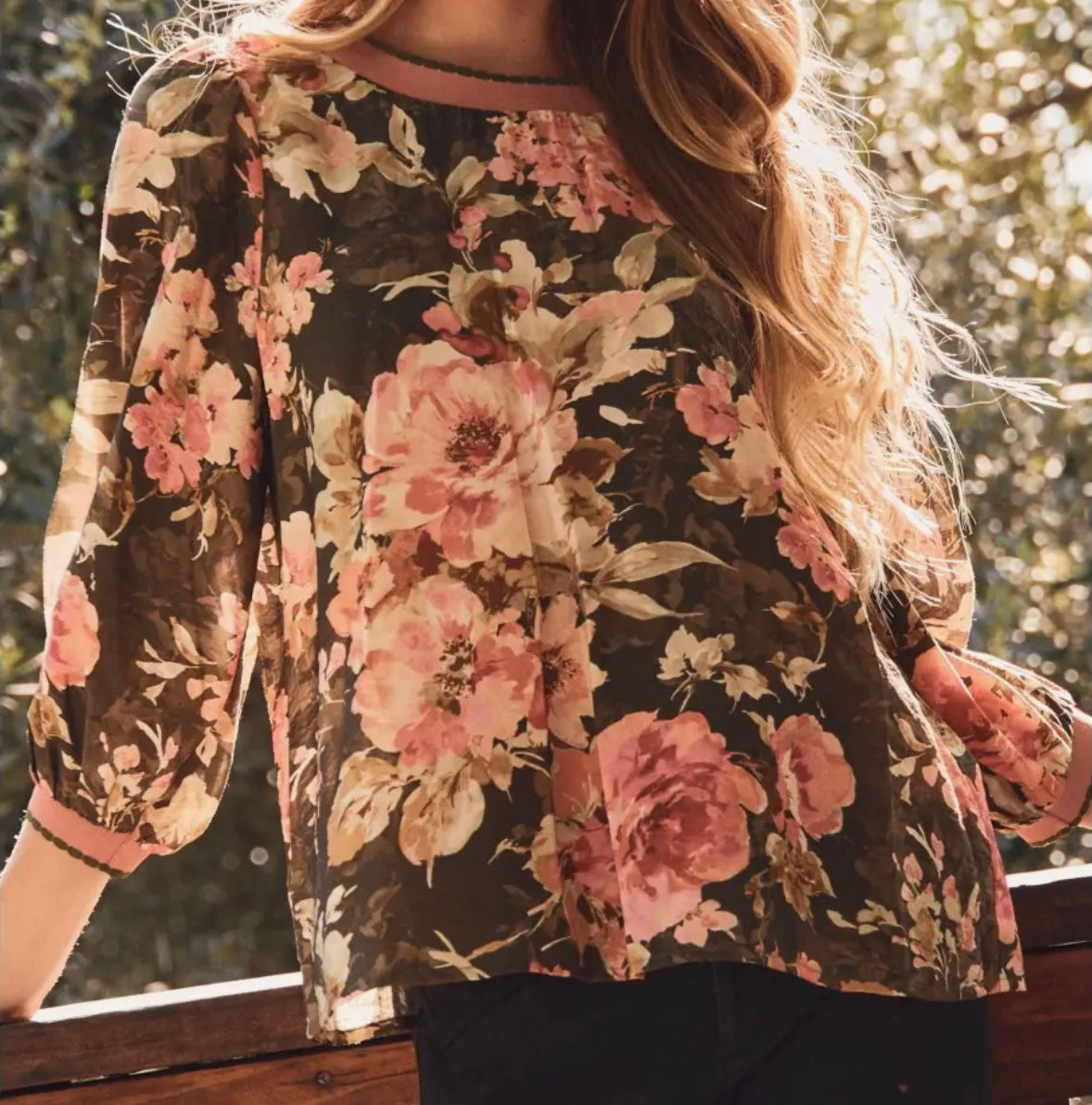 Val’s Vintage Floral Brown Top
