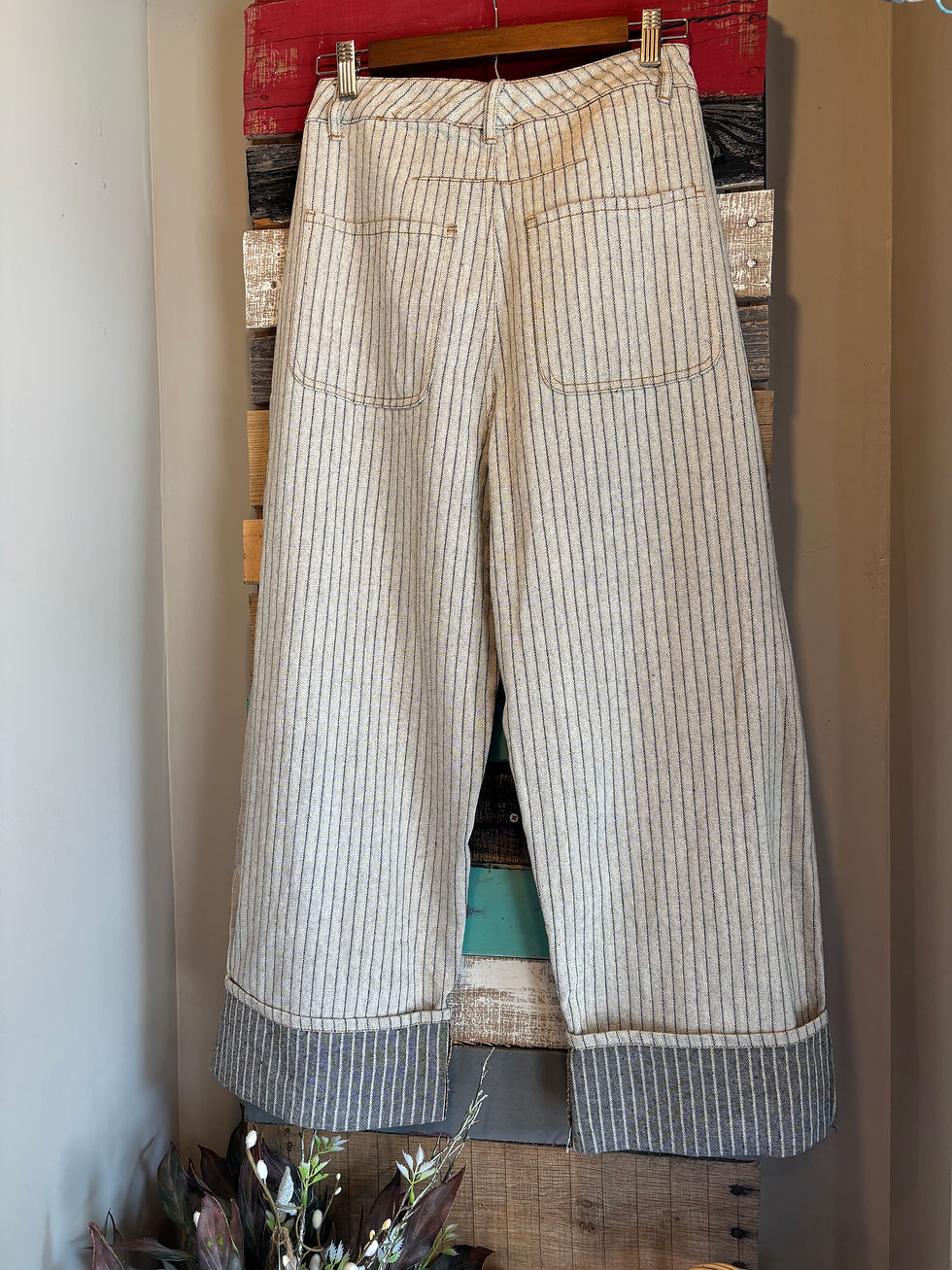 Thumbnail: Stella’s Striped Cuffed Barrel Pants