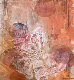 Gwenneth Miller Mycelium Sound 2021 Indian and acrylic inks on Trace paper and butcher pap
