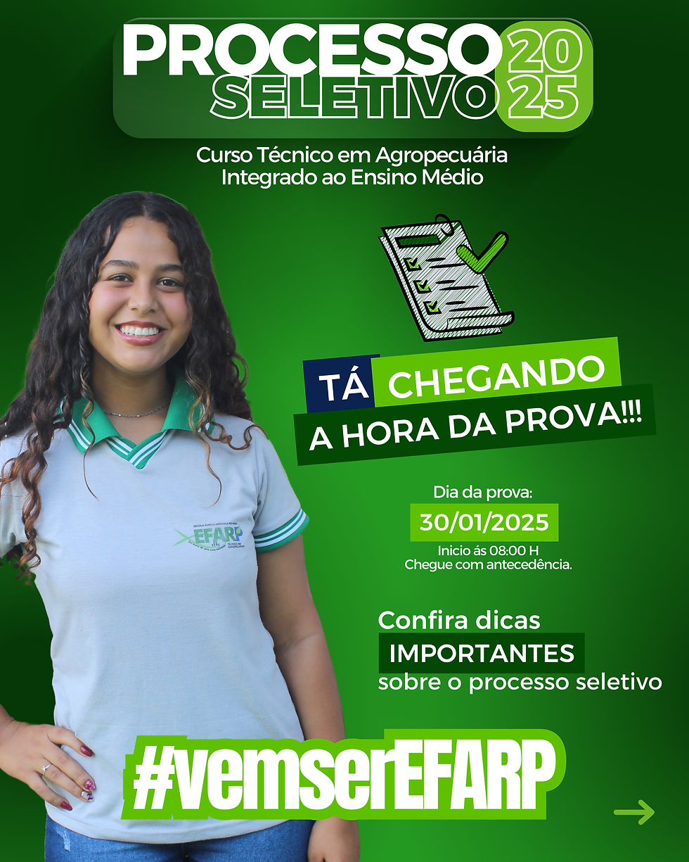 Informações importantes sobre o Processo Seletivo EFA RIO PEIXE