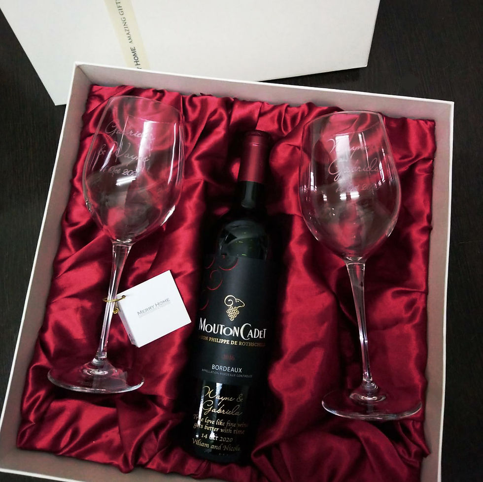 Thumbnail: Pair of ITALY CRYSTAL Merlot glasses