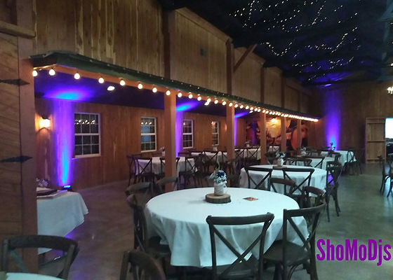 shomodjs uplight setup at Little Piney Lodge Hermann MO