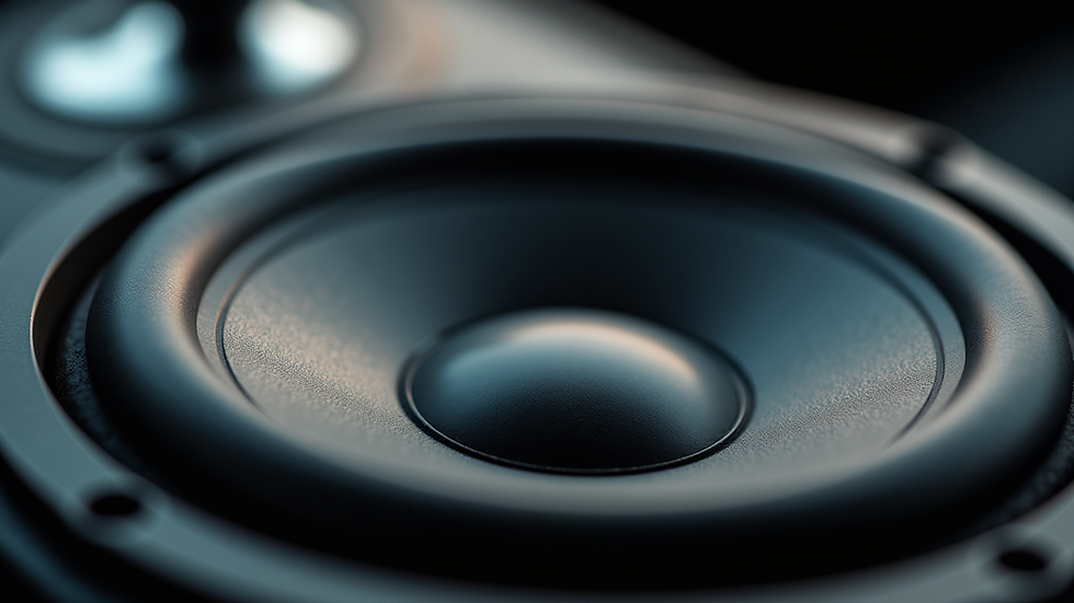 Close-up view of a high-quality car audio speaker