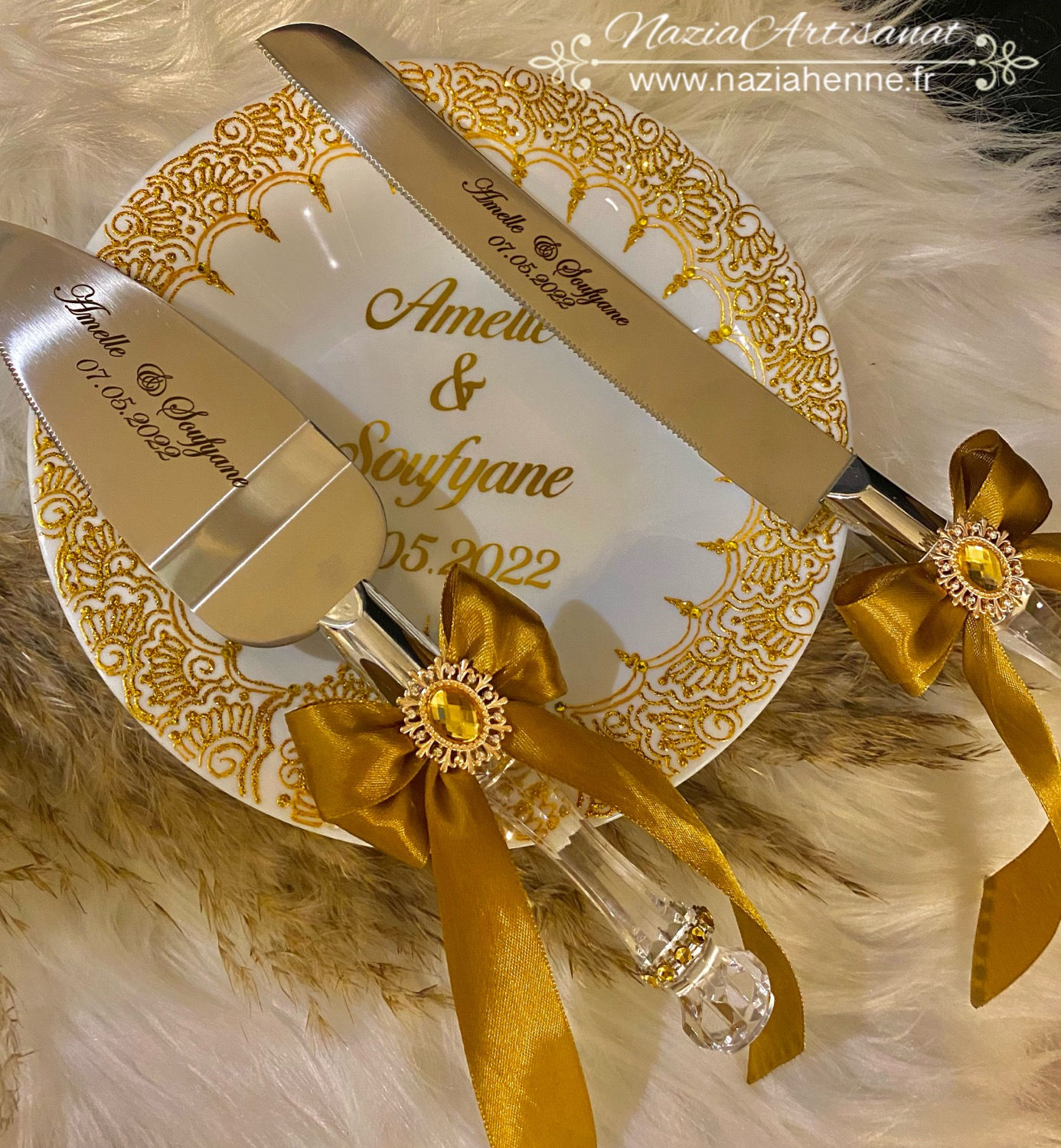 Pelle & Couteau personnalisables + Assiette personnalisable