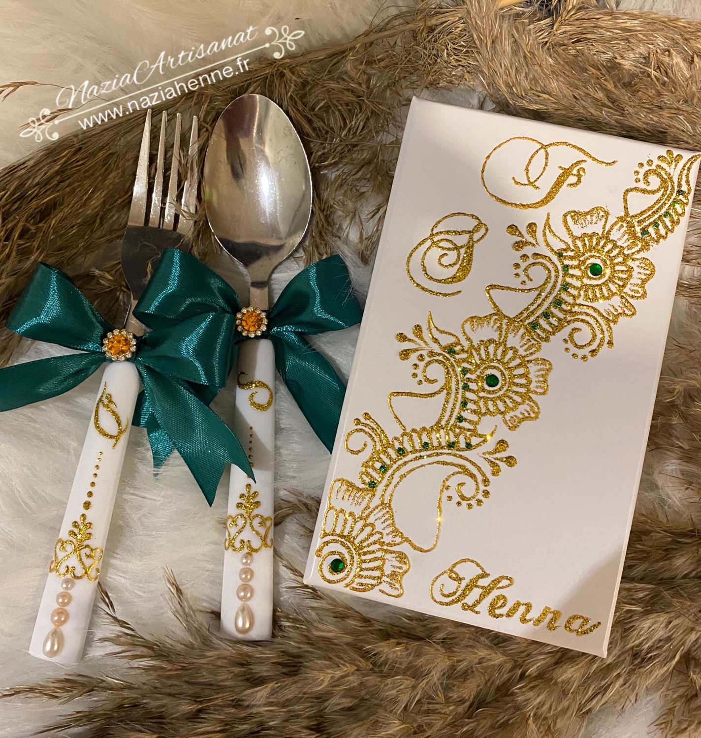 Boîte & Cuillère + Fourchettes personnalisables (initiales)