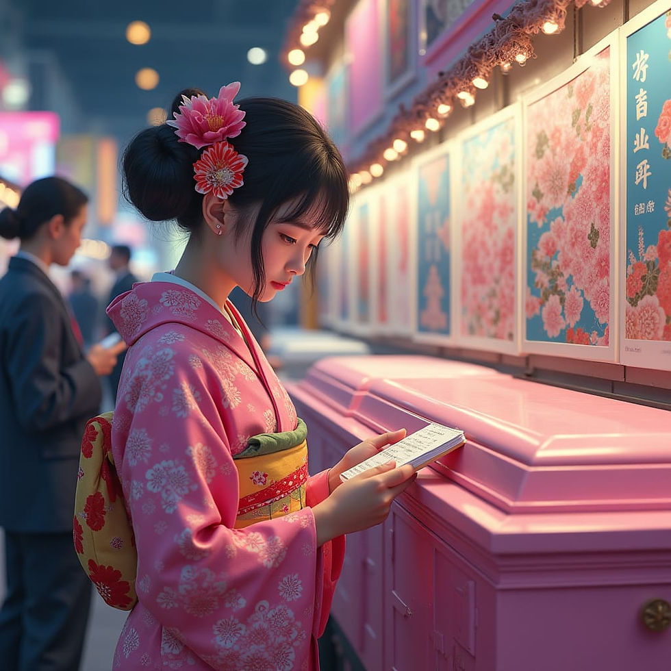 A woman picking a coffin