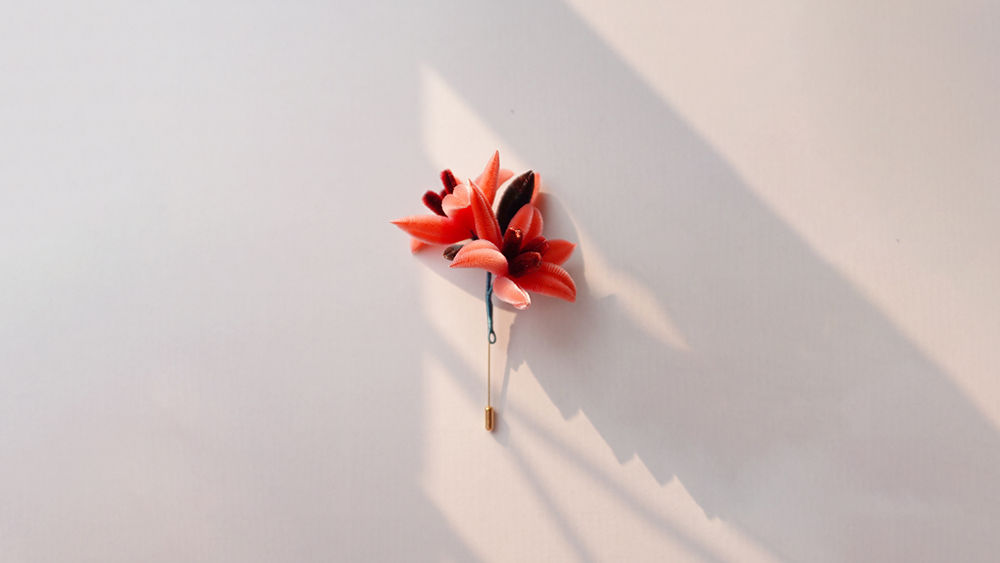 Lily Brooch Velvet Craft Jewelry Intangible Cultural Heritage Craft