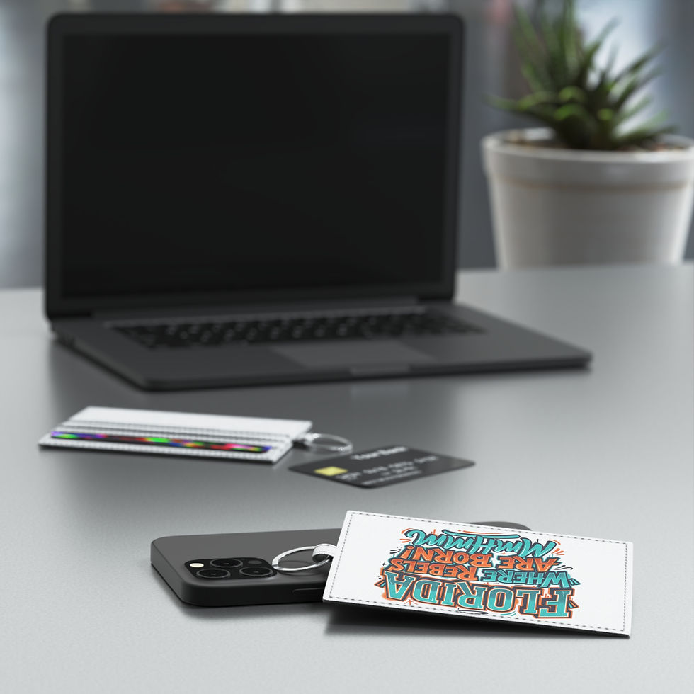 Thumbnail: Florida 'Where Rebels Are Born' Saffiano Leather Card Holder