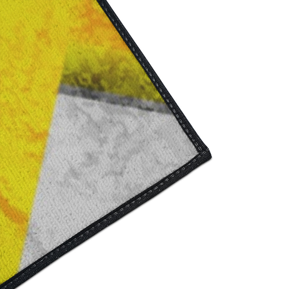 Thumbnail: Abstract Geometric Heavy-Duty Floor Mat — Yellow & Teal Modern Entry Rug