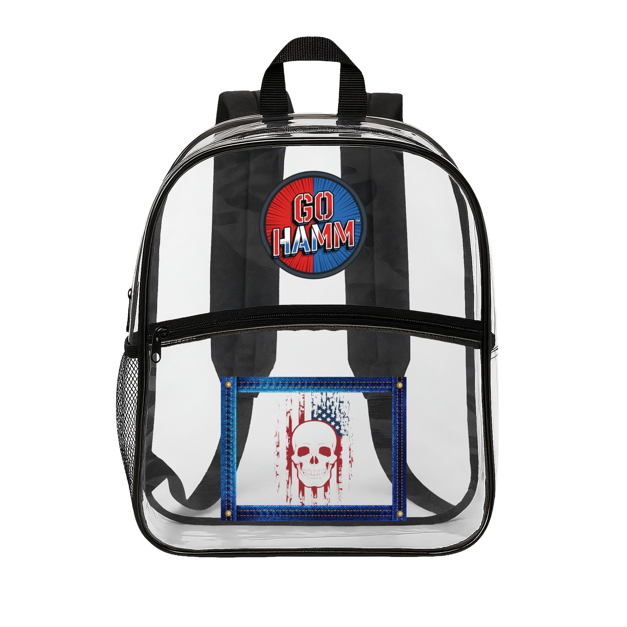 Clear Backpack — 'Go Hamm' Skull Transparent School Bag