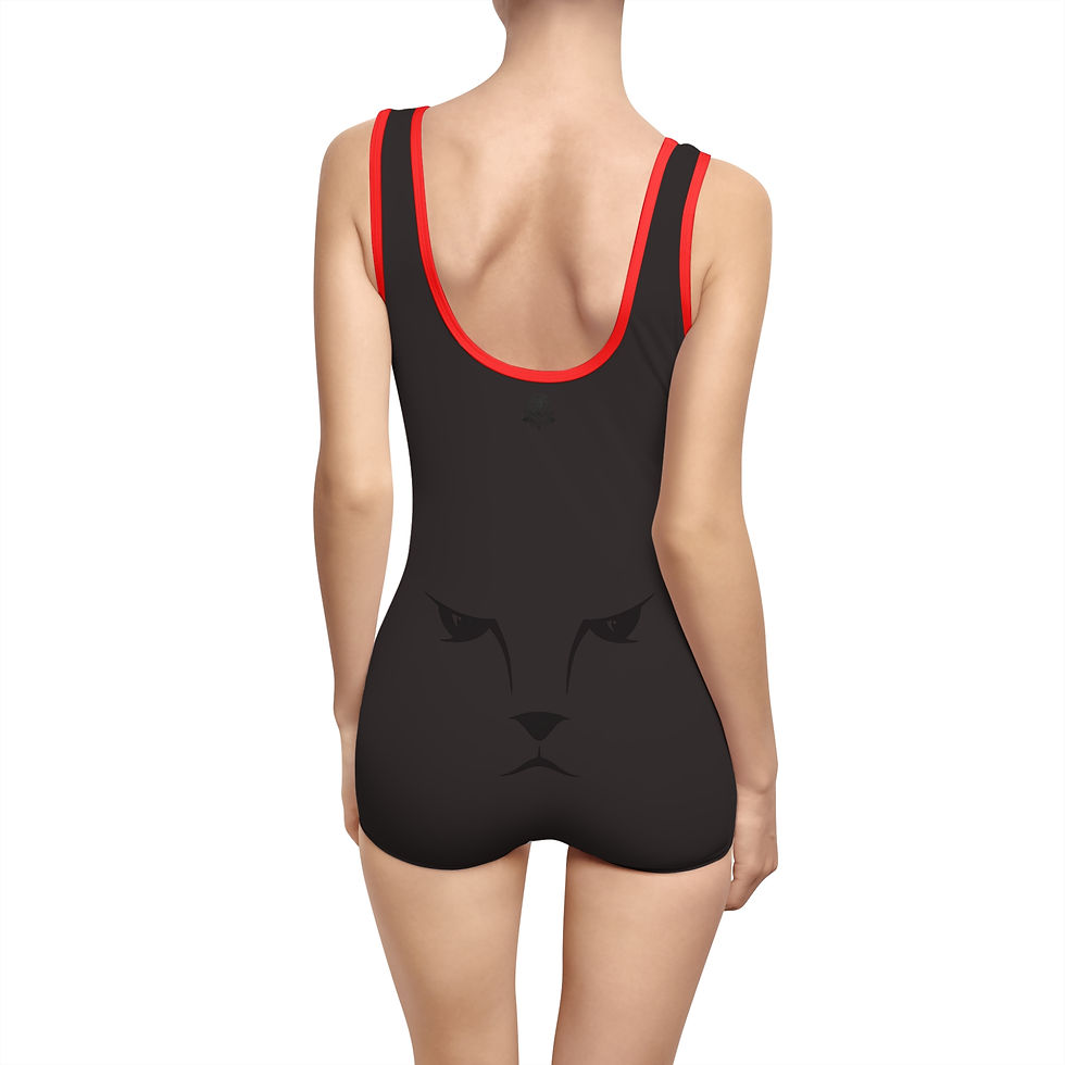 Thumbnail: Vintage Cat-Eye Women's Swimsuit — Retro Pinup Style