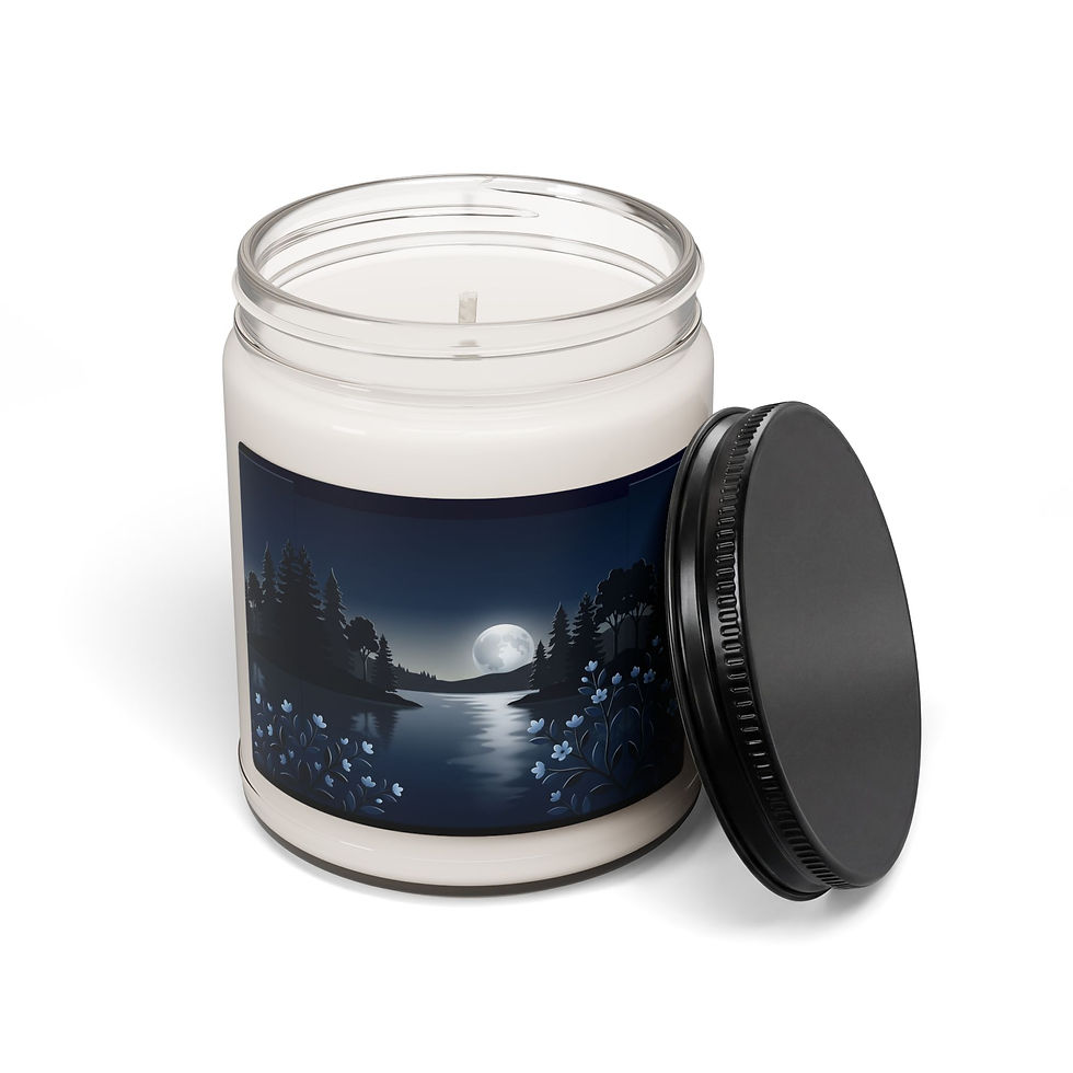 Thumbnail: Moonlit Lakeside Soy Candle — 9oz Scented Jar (Calming Nightscape)