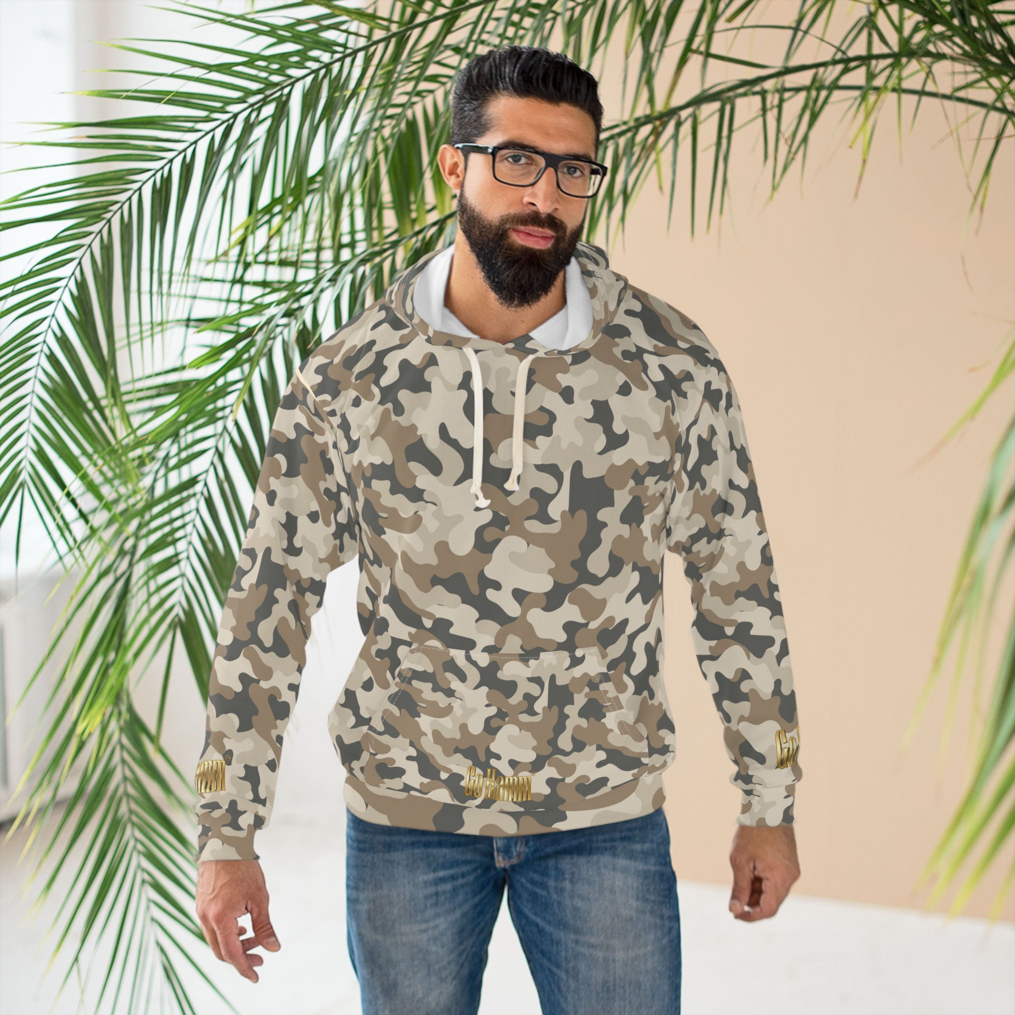 Desert Camo Hoodie — Neutral Beige Camouflage Pullover