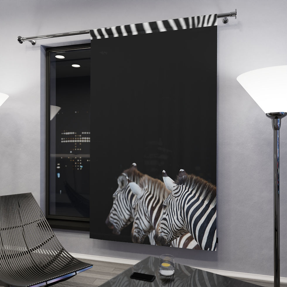 Thumbnail: Black Zebra Window Curtains (1 Piece)