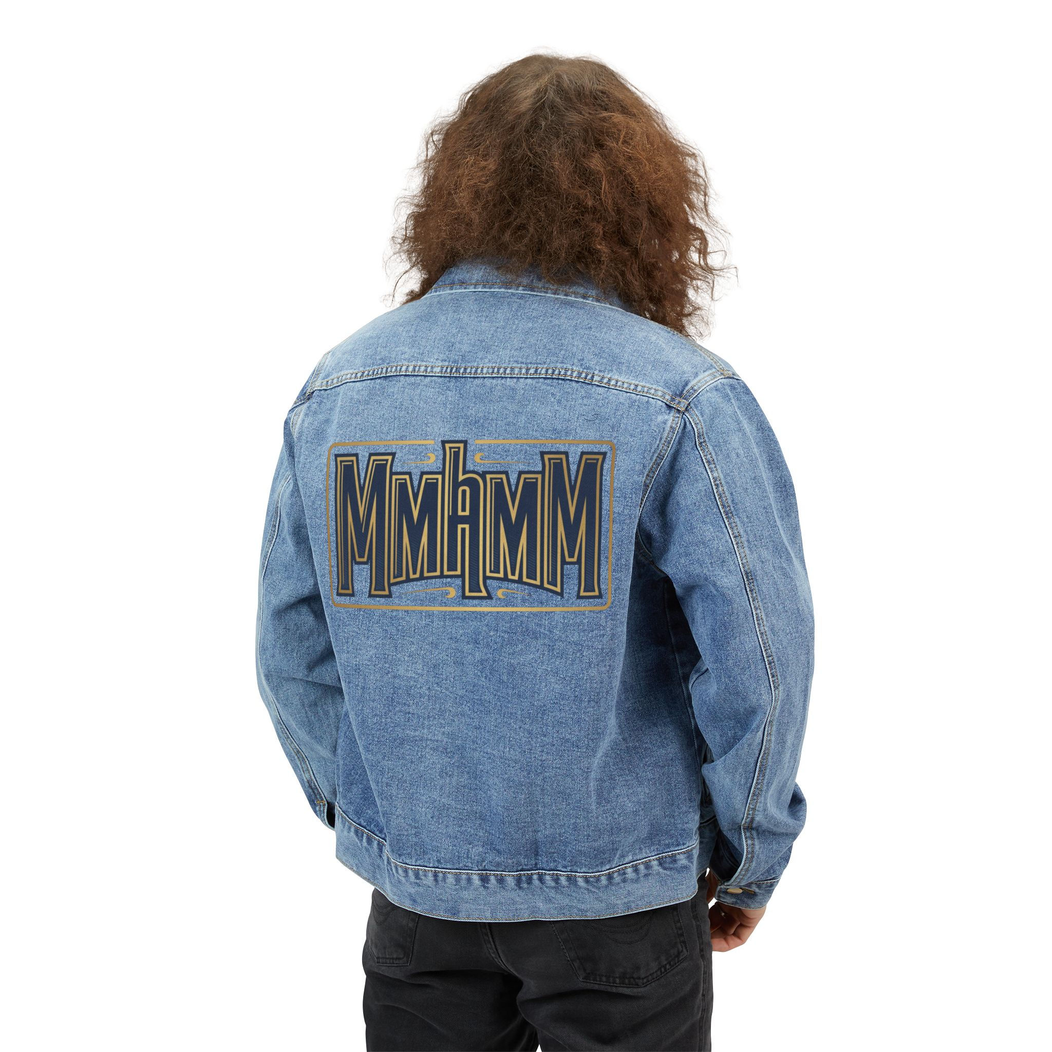 Denim Jacket — Back Graphic "MMhMM" Retro Mmhmm