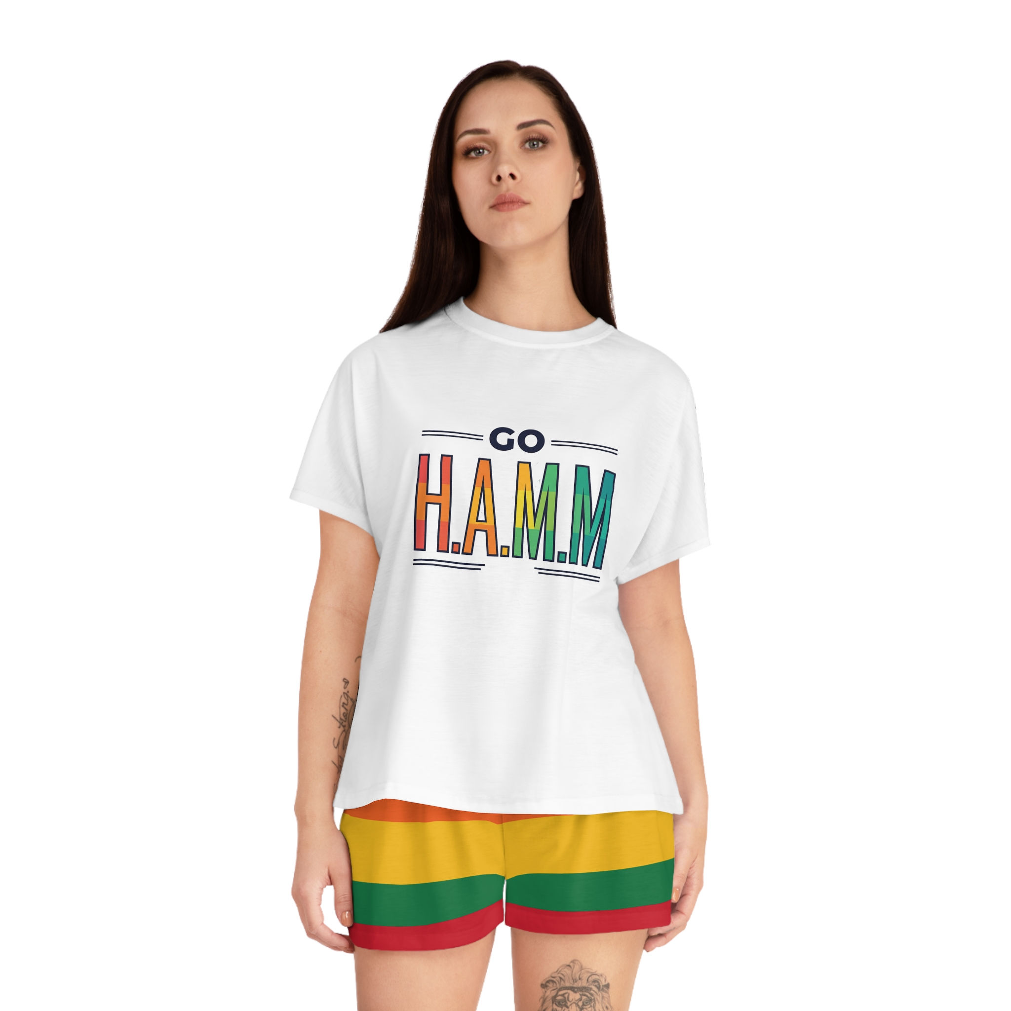 Go H.A.M.M. Short Pajama Set — Strips