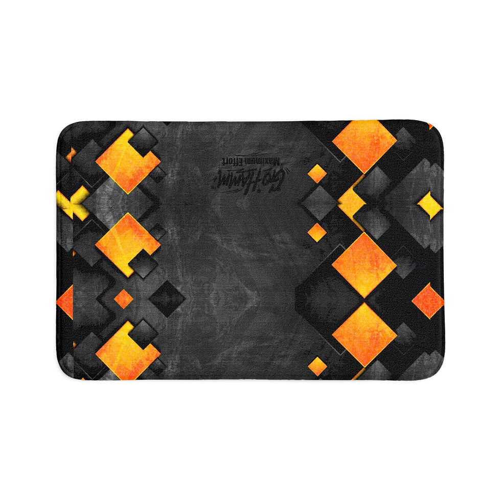 Thumbnail: Make Today Amazing Bath Mat Set — 3-Piece Motivational Black & Orange Rug Set