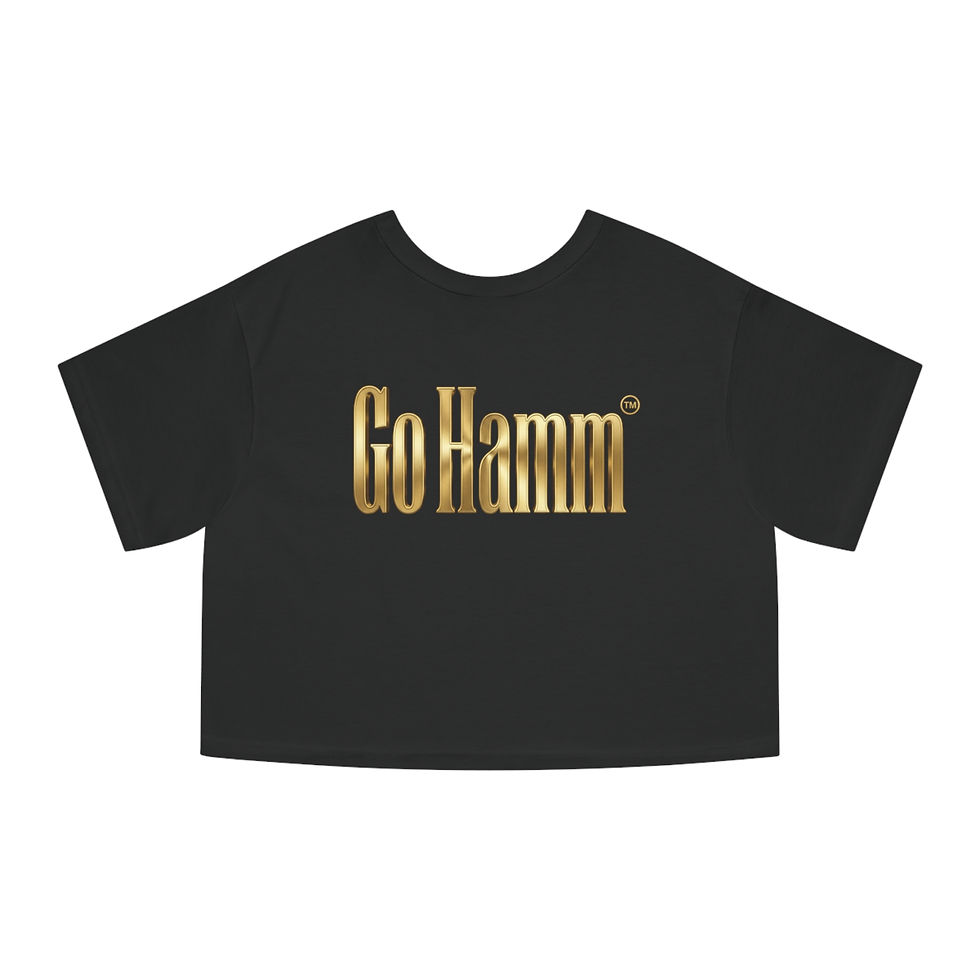 Thumbnail: Cropped T-Shirt — Gold 'Go Hamm' Logo & Black Snake Graphic (Women’s)