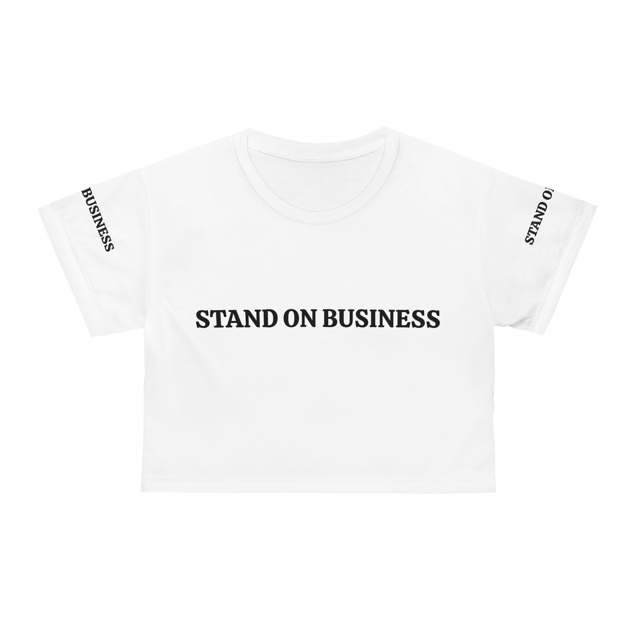 White Crop Tee (Stand On Business) Period