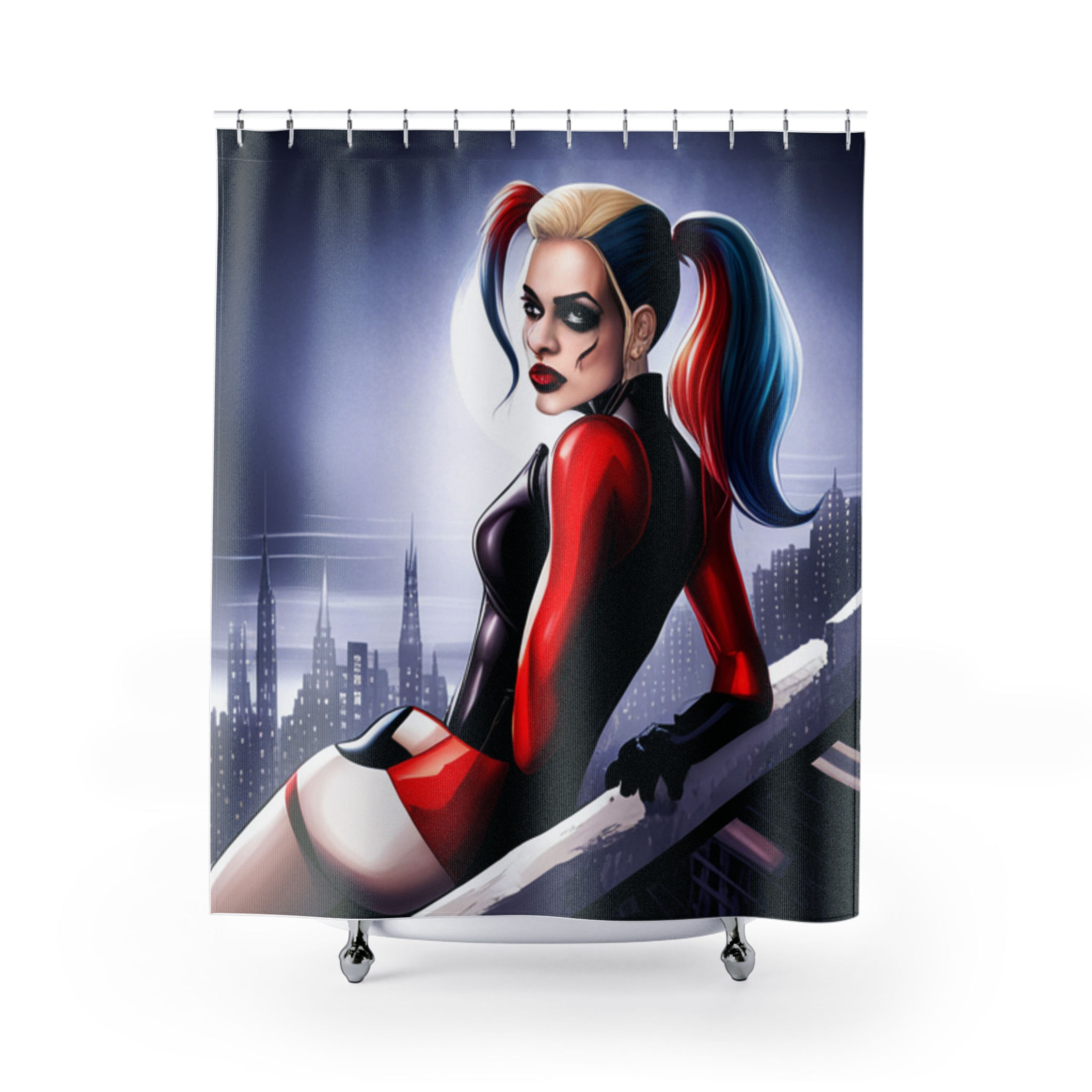 (Harley Quinn) Shower Curtains (Matching Candle/Rug)