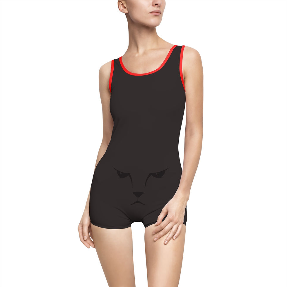 Thumbnail: Vintage Cat-Eye Women's Swimsuit — Retro Pinup Style