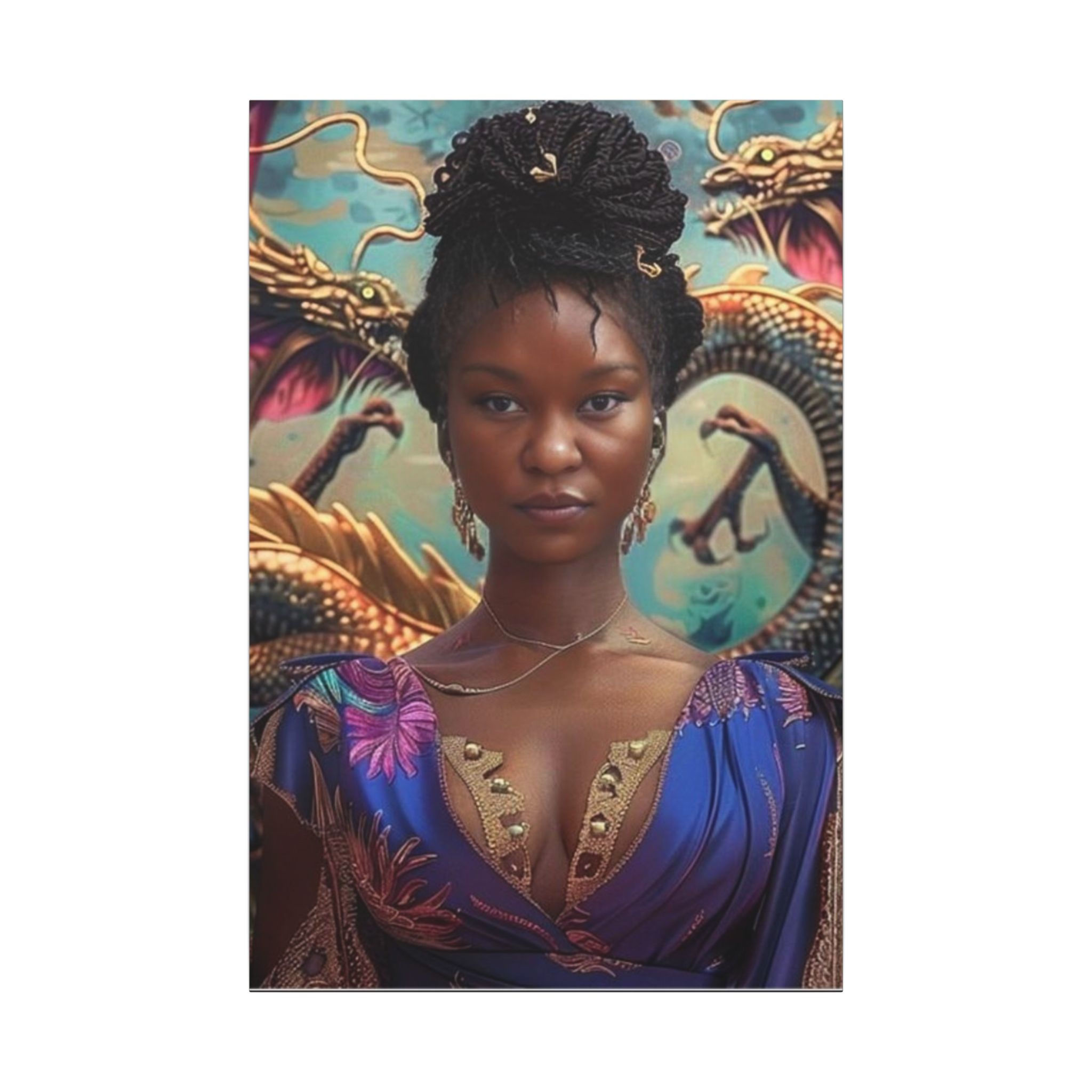 Matte Canvas, Stretched, 0.75" “Queen Karima Destiny Good”