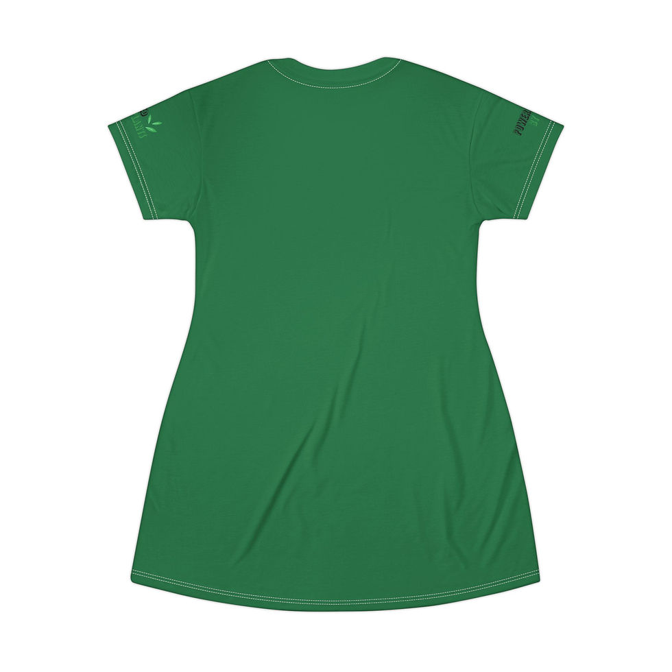 Thumbnail: Green Cannabis Leaf T-Shirt Dress — Stoner Vibe 