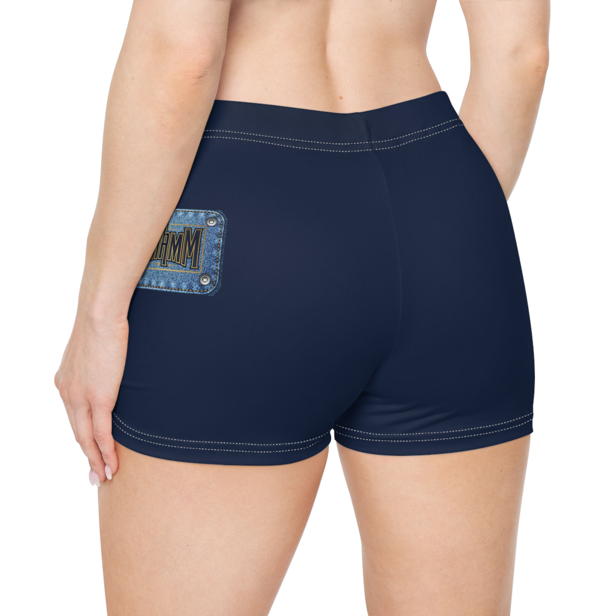 Navy 'Mmhmm' Vintage Marquee Women's Shorts