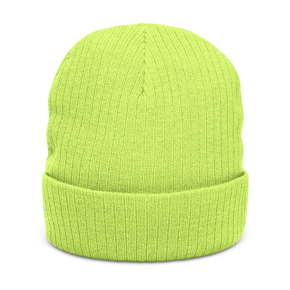 Thumbnail: Embroidered 'Go Ham' Ribbed Beanie – Cozy Knit Winter Hat