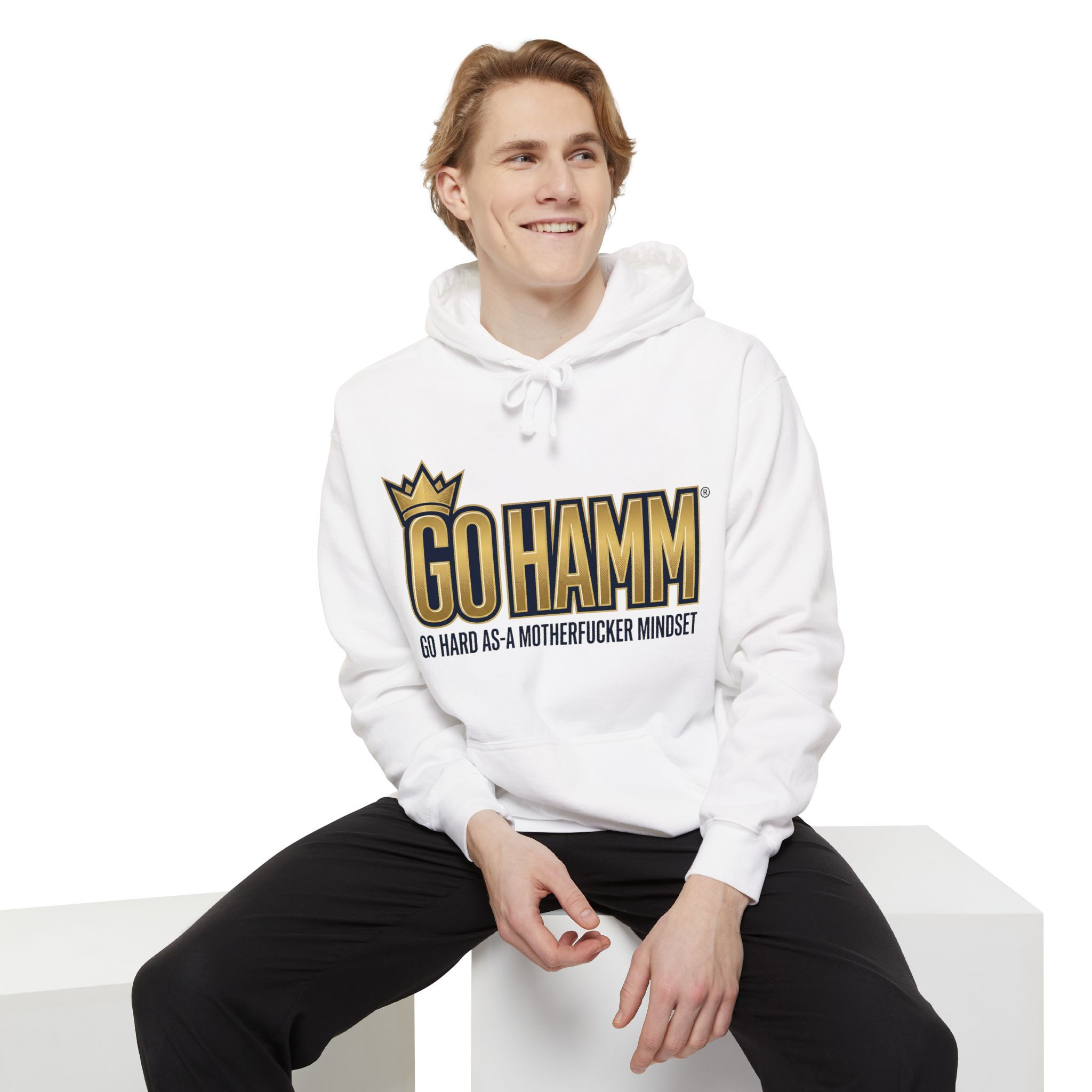 GO HAMM Graphic Hoodie — 'Go Hard As A Motherf***er' Bold Crown Design