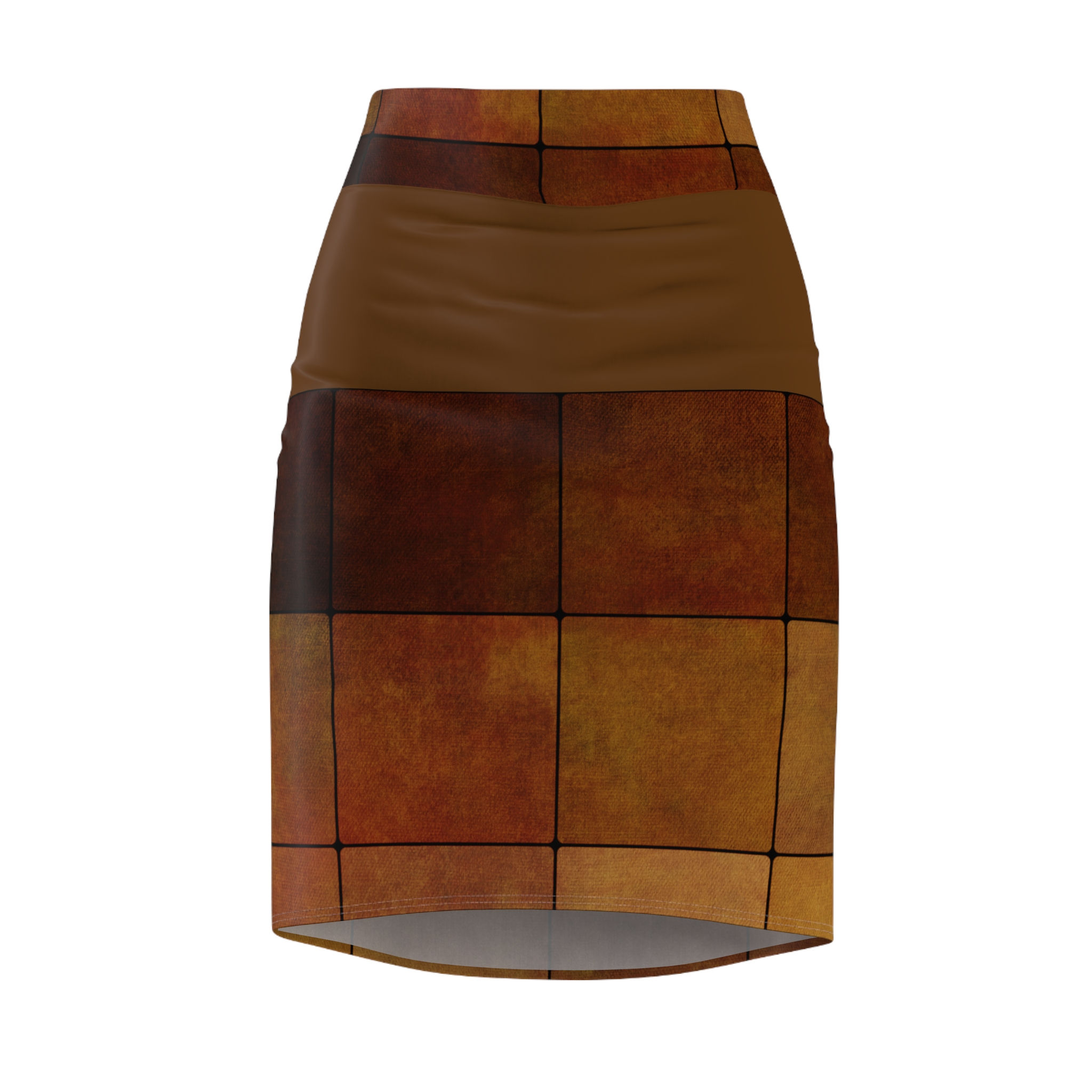 Women's Pencil Skirt (Brown)s